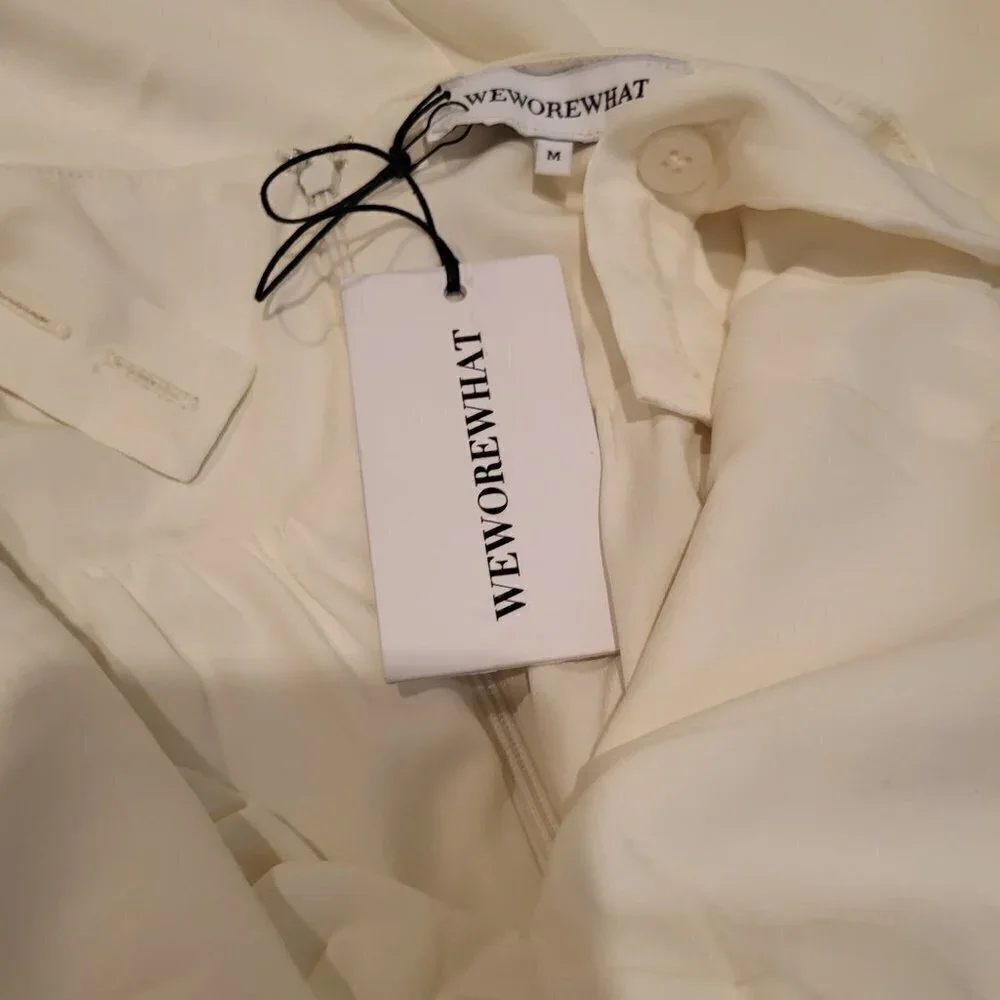 WeWoreWhat Corset Satin Charmeuse Midi Dress in Whisper White NWT Size Medium - Picture 10 of 11